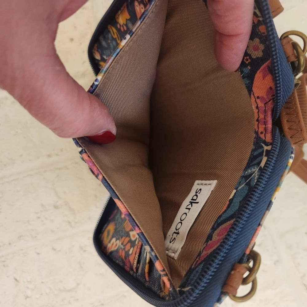 Sakroots Floral Crossbody Bag with Brown Accents - Picture 7 of 7